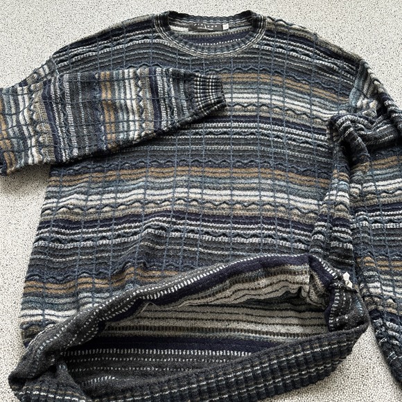 Vintage 90s Protege Collection 3D Knit Coogi Style Pullover Sweater Large Tall - Picture 15 of 16